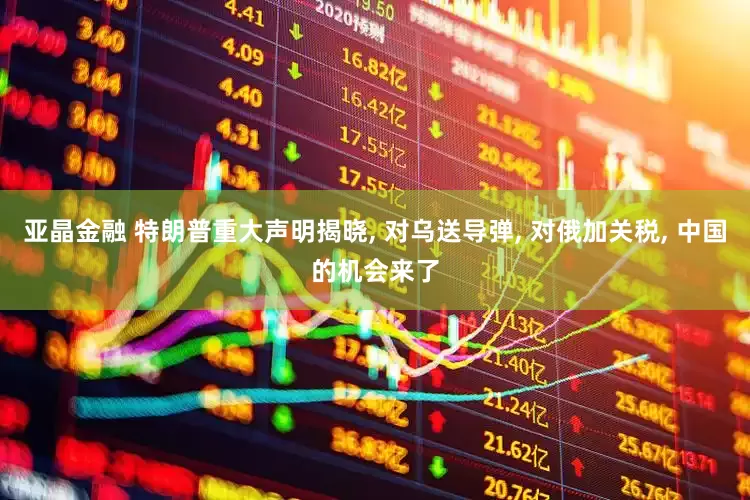 亚晶金融 特朗普重大声明揭晓, 对乌送导弹, 对俄加关税, 中国的机会来了